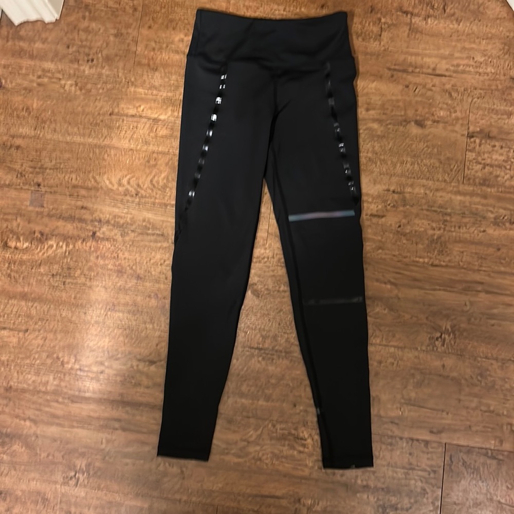 LILYBOD Black And Multicoloured Striped Leggings